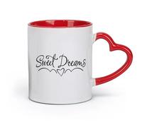 DEBINGY Ceramics Porcelain Cup Sweet Dreams Children's Quotes Kis Baby Children （11oz/320ml） Dishwasher Microwave Safe,for Office and Home Red