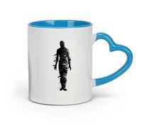 DEBINGY Ceramics Porcelain Cups Silhouette Mummy the Egypt Mythical Creature only （11oz/320ml） Office, Home, Café, Dishwasher & Microwave Safe Blue
