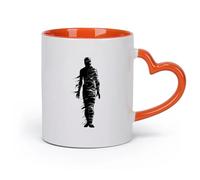 DEBINGY Ceramics Porcelain Cups Silhouette Mummy the Egypt Mythical Creature only （11oz/320ml） Office, Home, Café, Dishwasher & Microwave Safe Orange