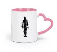 DEBINGY Ceramics Porcelain Cups Silhouette Mummy the Egypt Mythical Creature only （11oz/320ml） Office, Home, Café, Dishwasher & Microwave Safe Pink