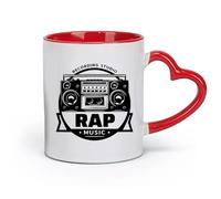 DEBINGY Ceramics Stoneware Coffee Mugs with Handle Rap Studio Recording Music （11oz/320ml） Humorous Gift for Coffee Lovers, Work Besties, Coworkers & Friends Red