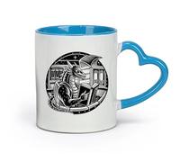 DEBINGY Ceramics Stylish Tea and Coffee Cups a Drawing of a man Reading the Bible （11oz/320ml） Cappuccino, Latte Macchiato, Tea, Espresso Blue