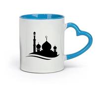 DEBINGY Ceramics Tea and Coffee Cups Islam Arabic Islam Muslim Mosque Architecture （11oz/320ml） Great Gift for Lovers Blue