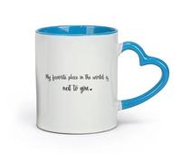DEBINGY Ceramics Tea and Coffee Cups My Favorite Place in The World is By Your Side Wedding Hower GIF Wedding （11oz/320ml） and Microwave-Safe Blue