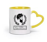 DEBINGY Ceramics Tea, Coffee and Hot Chocolate Cups Barber Shop Sate It Salon （11oz/320ml） Humorous Gift for Coffee Lovers, Work Besties, Coworkers & Friends Yellow