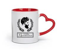 DEBINGY Ceramics Tea, Coffee and Hot Chocolate Cups Barber Shop Sate It Salon （11oz/320ml） Humorous Gift for Coffee Lovers, Work Besties, Coworkers & Friends Red