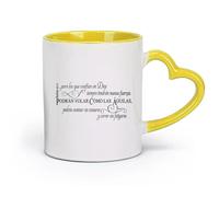 DEBINGY Ceramics White Mugs Isaiah 40:31 Scripture They May Fly Like Eagles Christian Bible Verse Religion Spanish （11oz/320ml） Restaurant, Office Yellow
