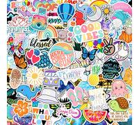 Debinolo 120 Pcs Preppy Stickers, Summer Fruits & Flowers, Vinyl, Multicolor, Sticker Set, Waterproof, Glossy, Reusable, Cute Decals for Water Bottles, Laptops, Skateboards, Teen Girls