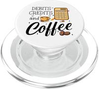 Debits Credits & Coffee Cup Funny Accountant It's Tax Season PopSockets PopGrip for MagSafe