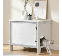 Deblue Cat Litter Box Enclosure Furniture Plastic Hidden Enclosed Litter Box Cabinet Cat House Kitty End Table for Living Room, Entryway, Balcony, Bedroom