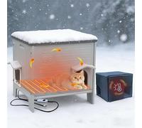Deblue Insulated Heated Cat House for Outside,Large Plastic Weatherproof cat House,Cat Shelter for Mutiple Outdoor Feral Cats