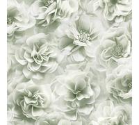 Debona Bloom Floral Themed Large Scale Blossom Flower Wallpaper for Bedrooms Feature Walls Hallways in Sage Green (3053)