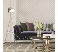 Debona Fabric Touch Geometric Diamond Wallpaper Silver Grey 9113