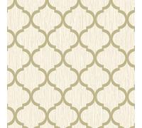 Debona Geo Wallpaper Metallic Smooth Textured Apex Triangles Trellis Diamonds - Ivory