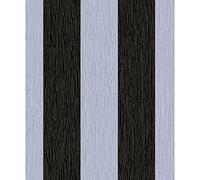 Debona Glitter Encrusted Vinyl Wallpaper Stripe Black & Silver 9012 Full Roll
