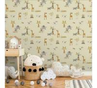 Debona Kids Wallpaper Beige Background With Animals Safari Themed Fun Wall Covering