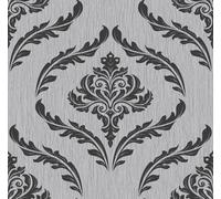 Debona Luxury Crystal Damask Black & Silver Wallpaper 9032
