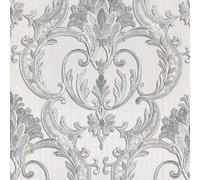 Debona Perla Floral Damask Wallpaper - 9091 Grey