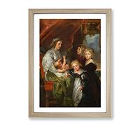 Deborah Kip With Her Children By Peter Paul Rubens Classic Painting Framed Print | A4 Oak Framed Wall Art | Ready to Hang | Classic Historical Picture | Living Room Bedroom Lounge Office