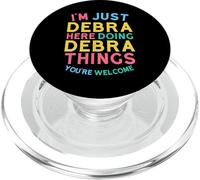 Debra Here Doing Debra Things Funny Debra Name PopSockets PopGrip for MagSafe