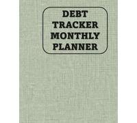 Debt Tracker Monthly Planner: Undated Simple Calendar Green Linen Finance Edition