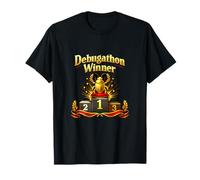 Debugathon Winner Podium Gold Bug Trophy Humor T-Shirt