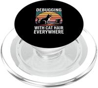 Debugging With Cat Hair Everywhere Programmer PopSockets PopGrip for MagSafe