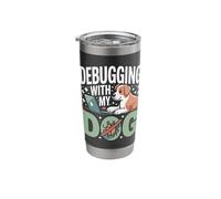 Debugging with My Dog Funny Programmer Coding Stainless Steel Insulated Tumbler