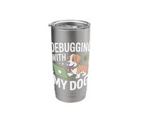 Debugging with My Dog Funny Programmer Coding Stainless Steel Insulated Tumbler