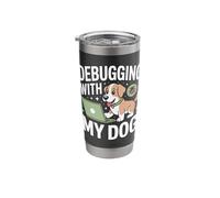 Debugging with My Dog Funny Programmer Coding Stainless Steel Insulated Tumbler