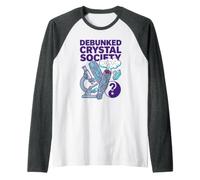 Debunked Crystal Society Skeptical Wellness Humor Science Raglan Baseball Tee