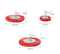 Deburring Nylon Cup Brush for Rotary Tools Efficient Wire Wheel for Metal and Wood Finishing (75mm)