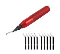 Deburring Tool, Deburrer Metal Handle with 10pcs BK3010 HSS Blades, for 3D Prints, Pipe, Plastic, Aluminum, Copper, PVC and Steel