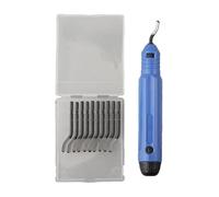 Deburring Tool Kit, 10pcs HSS Rotary Blades with 360° Rotating Handle for Wood Plastic Aluminum Steel, Manual for Edge Trimming Scraper Set