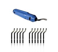 Deburring Tool Kit, a Anti-Slip Handle and Pack of 10 BS1010 Deburring Blades, for Wood, Metal, Plastic, Aluminum, Copper and Steel