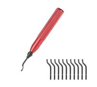 Deburring Tool Kit with 10 High Speed Steel BS1010 Blades - Works on Metal, Plastic, Resin, 3D Printer, PVC and Copper Pipes, Hole Deburrer, Burr Remover, Portable Reamer Tool