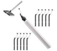 Deburring Tool Kit with 10 High Speed Steel BS1010 Removal Blades 360° Rotating Deburring Tool Kit Easy to Replace Plastic 3D Printed Edges for 3D Printing, Copper, Iron, Mental, PVC, Pipe Steel, Wood