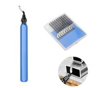 Deburring Tool Set, Metal Handle with 10 PCS BS1010 High Speed Blades | 360 degree rotatable pen reamer, burr remover, for cutting deburrs wood, portable, practical, precision, replacement