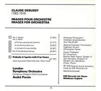 Claude Debussy , André Previn , The London Symphony Orchestra - Debussy: Images for Orchestra/Prelude a l'apres-midi d'un faune