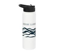 Debussy La Mer Minimalist Wave Design Stainless Steel Insulated Water Bottle