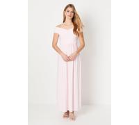 Debut London Women's by Coast Bardot Pleated Jersey Bridesmaid Dress in Blush | Size: 12 Debut London Blush 12