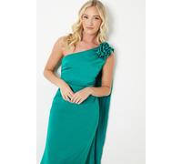 Debut London Women's by Coast Corsage & Cape Detail Midi Dress in Green | Size: 10 Debut London Green 10