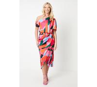 Debut London Women's by Coast Fallen Shoulder Printed Midi Dress | Size: 8 Debut London Multicolor 8