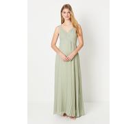 Debut London Women's by Coast Pleated Bodice Georgette Bridesmaid Dress in Olive | Size: 12 Debut London Olive 12