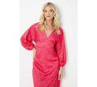 Debut London Women's by Coast V Neck Satin Midi Dress in Pink | Size: 8 Debut London Pink 8