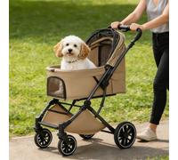 DEC-MEC Dog Stroller for Small Dog (Khaki)