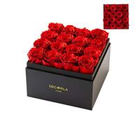 DEC RLA HOME Decor Preserved Rose Box,Forever Rose Birthday Party Decorations,Long Lasting Eternal Life Real Roses for Women (16 Roses, Red)