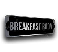 Deca Moda Breakfast Room Sign, Signs for Business, Door Signs, Breakfast Room Signs, Breakfast Room, Silver Finish, 9 x 3 inches