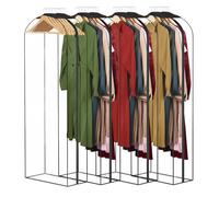 DecacnX 60" Dress Covers Garment Bags Full Length, 10" Gusseted Hanging Dress Bags Covers Long with Side Zipper, Clear Clothes Covers for Dresses, Coats, Suits, 4 Pack