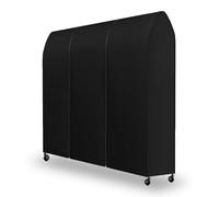 DecacnX Clothes Rail Cover 3.6FT Dustproof Breathable Garment Rail Cover Double Protective Zip for Easy Access, Premium Fabric 110cm Wide for Wardrobe Clothing Rail, Black